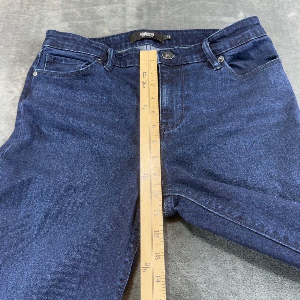 Hudson Los Angeles Women Dark Wash Straight Leg Jeans Size 10 Stretch Denim - Picture 5 of 8